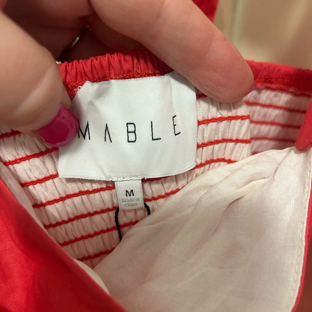 Mable Coral and White Halter Dress - Picture 5 of 6